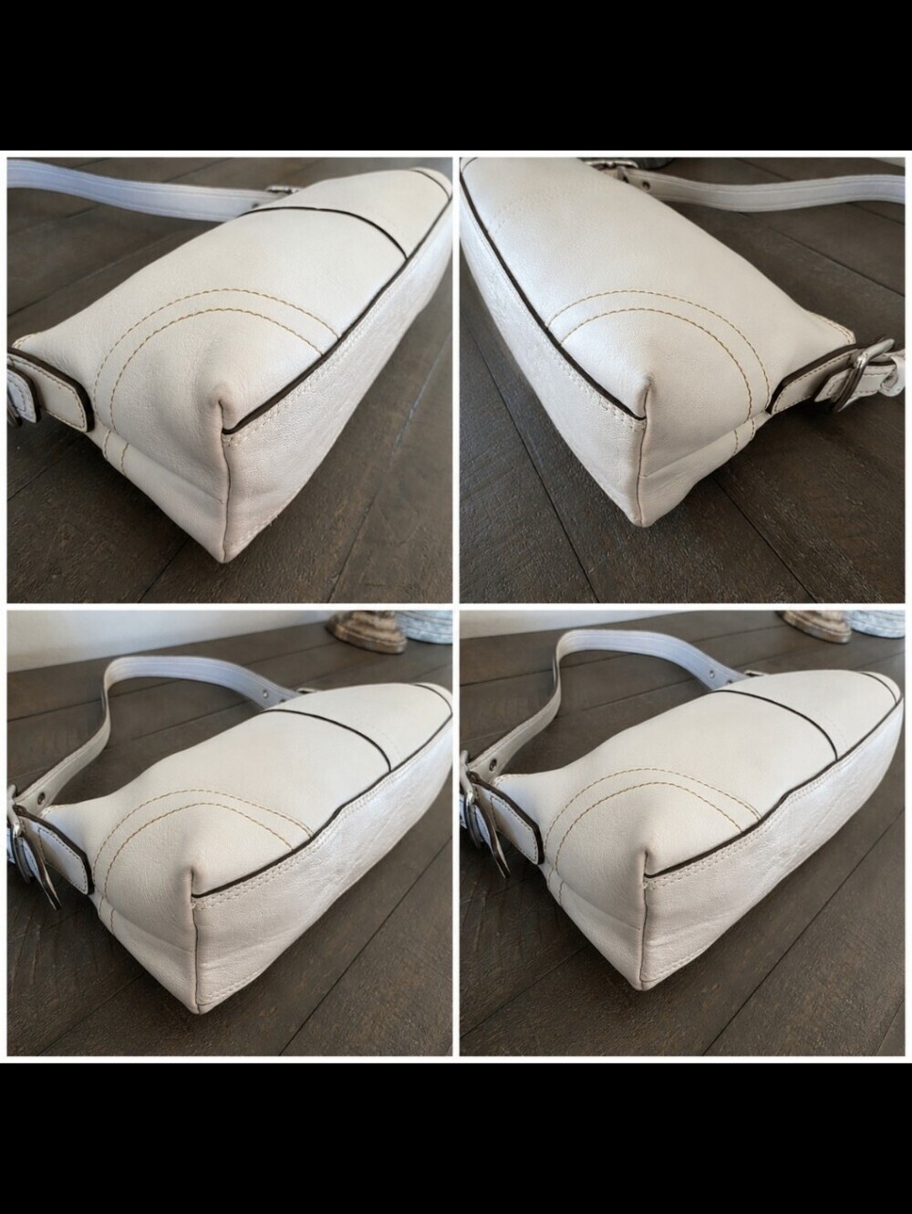 Vintage Coach Soho Leather Baguette Shoulder Bag Y2K 2005-White - Picture 10 of 15
